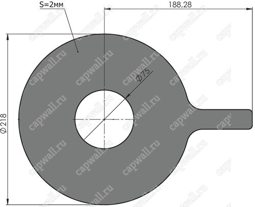 Чертеж предохранительной шайбы Ду150 для счетчиков RVG, RABO
