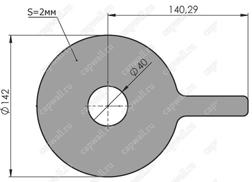 Чертеж предохранительной шайбы Ду80 для счетчиков RVG, RABO, РСГ СИГНАЛ G100-G160
